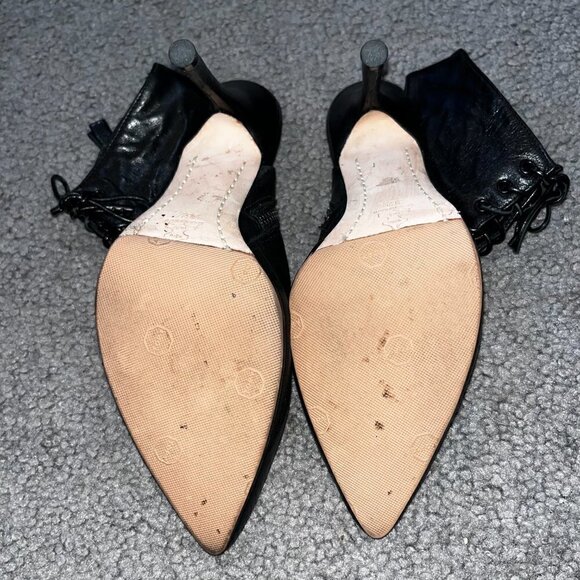 ALICE + OLIVIA Dominica Lace Up Open Back High Heeled Booties - EUC - EU 36.5 - Picture 6 of 7